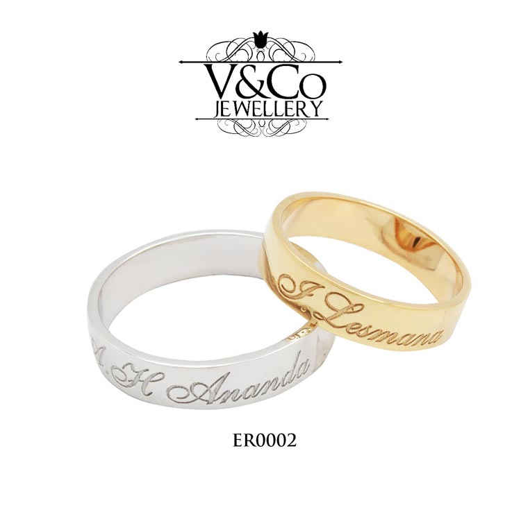 Engraving Wedding Ring ER0002 by V&Co Jewellery