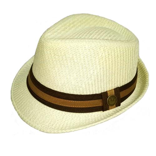 Topi Fedora Hat FEDORA LISTED BEIGE by Houseofcuff