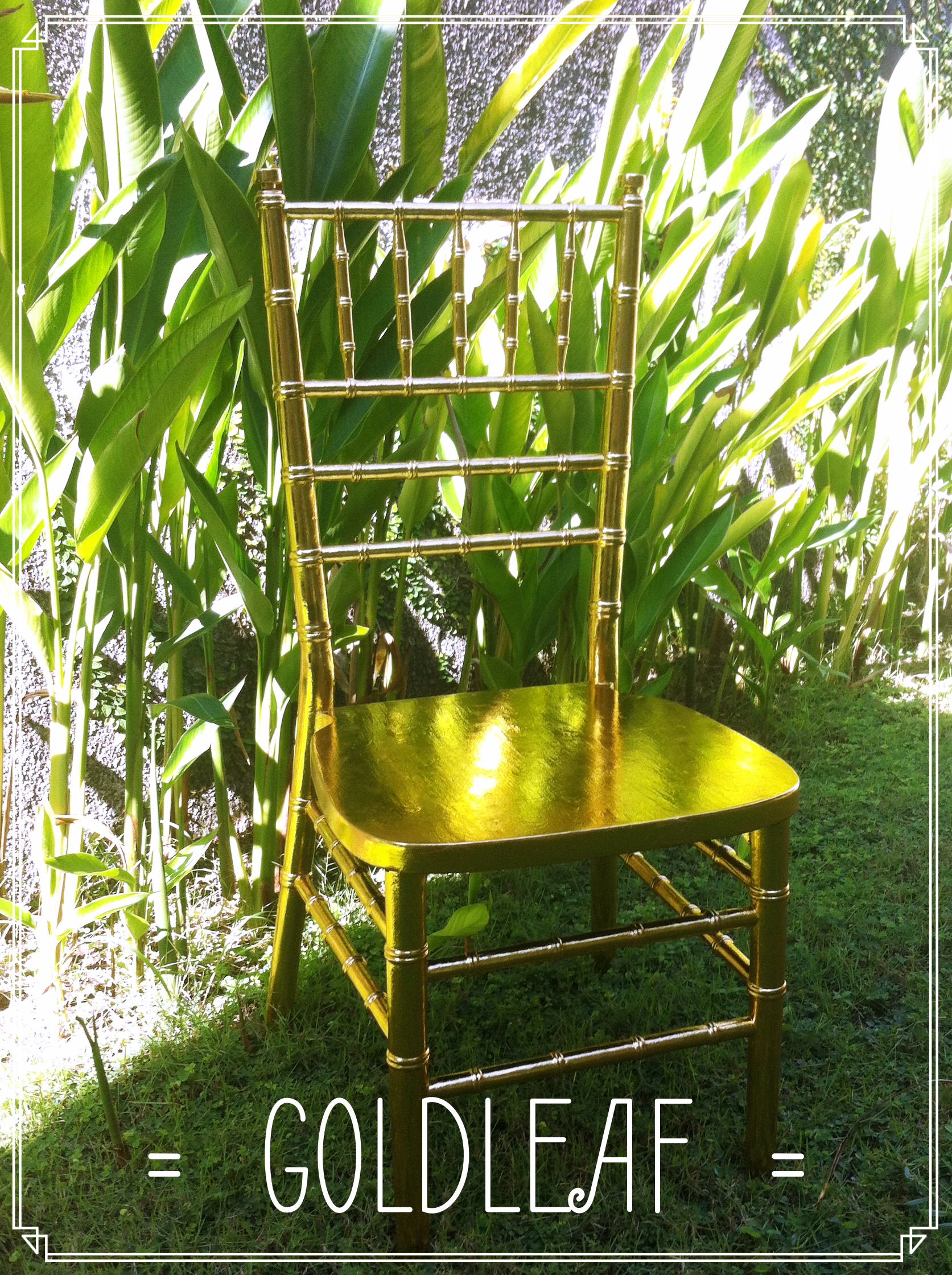 Silver leaf and Gold leaf Tiffany Chairs by TIFFANY BALI Wedding