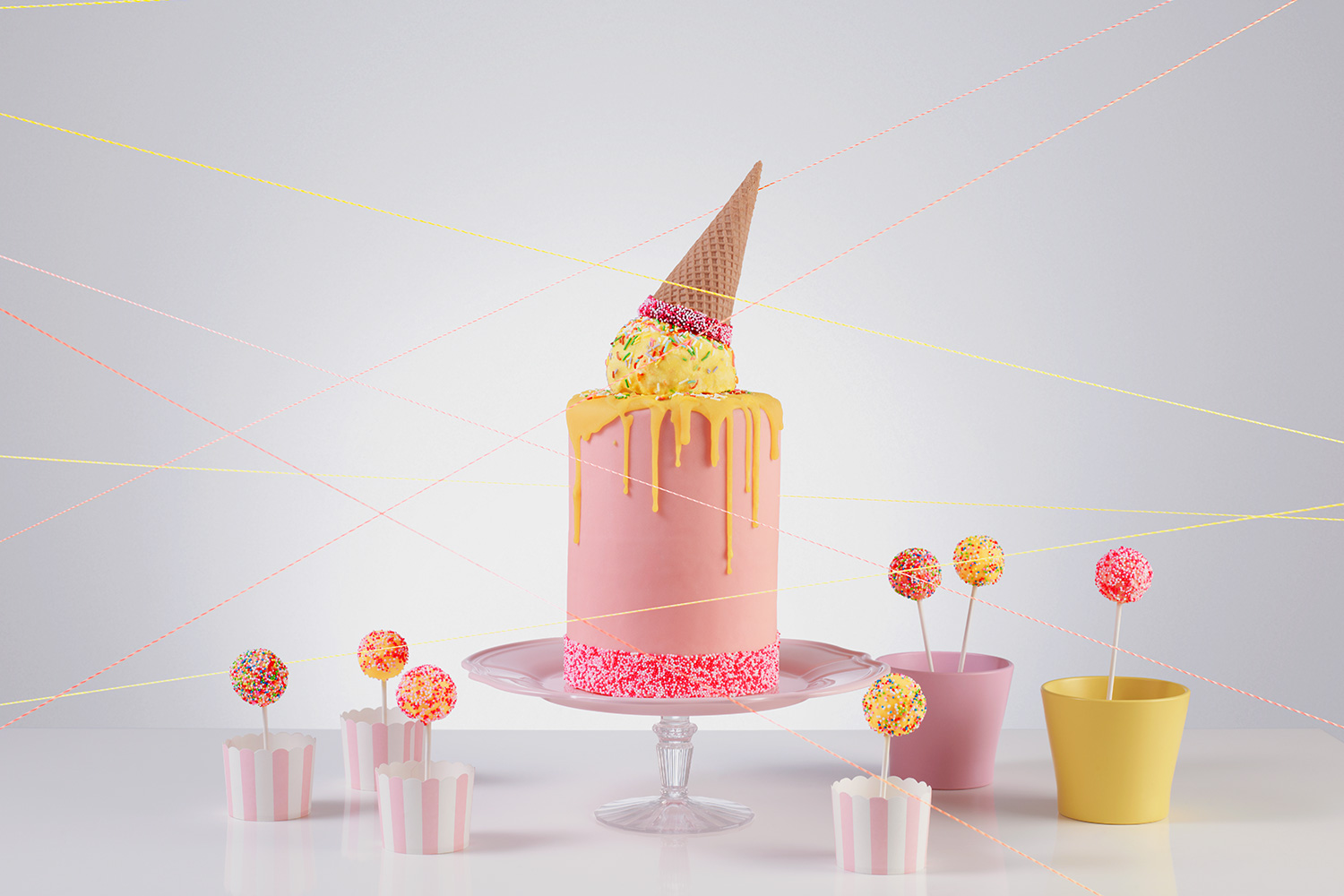 MELTED ICE CREAM CONE CAKE Fleur Bridestory
