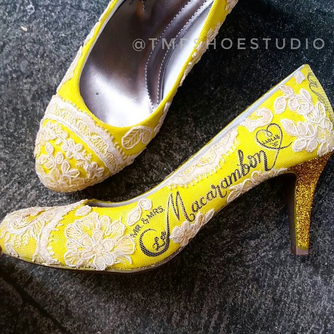 yellow wedges wedding
